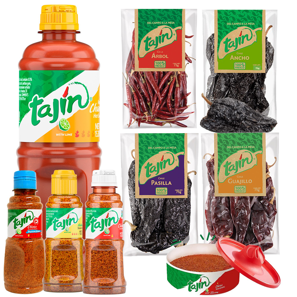 Tajin Seasoning & Chillies Bundle Tajin Seasoning, Chamoy Liquid